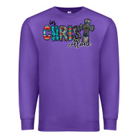 Purple in christ alone Premium Sweatshirt - RacoonDesign
