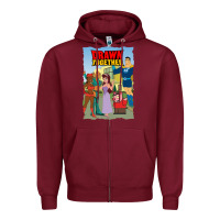 Burgundy drawn together Zipper Hoodie - lanVoArt