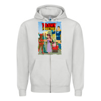 Dove Grey drawn together Zipper Hoodie - lanVoArt