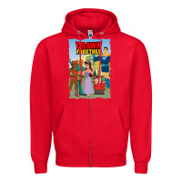 Red drawn together Zipper Hoodie - lanVoArt