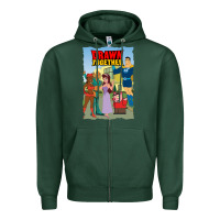 Sports Green drawn together Zipper Hoodie - lanVoArt