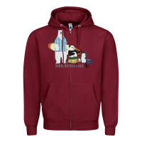 Burgundy shirokuma cafe Zipper Hoodie - lanVoArt