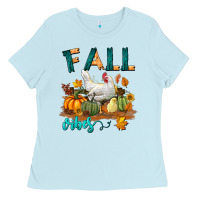 Baby Blue Fall Vibes Chicken Ladies Tee - LillyAllenDesigns