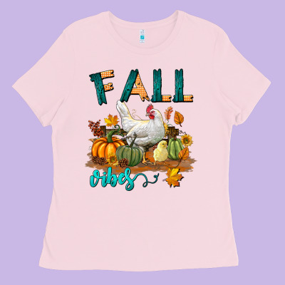 Fall Vibes Chicken Ladies Tee Designed By Lillyallendesigns