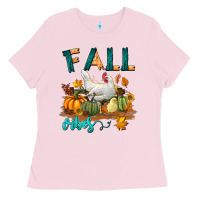 Bubblegum Pink Fall Vibes Chicken Ladies Tee - LillyAllenDesigns