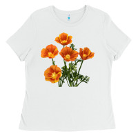 White California Poppy Flower Ladies Tee - RanaPortraitStore