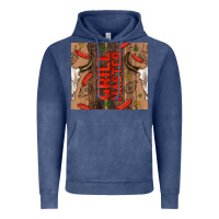 Vintage Denim grill master with bull skull Vintage Hoodie - TumblerDesignByShophia