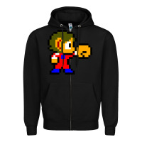 Black alex kidd 1 Zipper Hoodie - lanVoArt