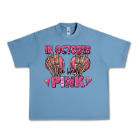 Pebble Blue in october we wear pink skeleton Urban Heavy Tee - texasbilliewilder