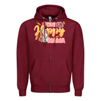 Burgundy One hoppy Mama Zipper Hoodie - LillyAllenDesigns