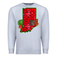 Heather Grey indiana watermelon Premium Sweatshirt - RacoonDesign
