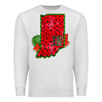 Oatmeal Heather indiana watermelon Premium Sweatshirt - RacoonDesign