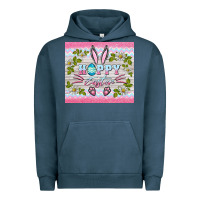 Pigment Midnight Navy happy easter bunny Urban Hoodie - BarkalooDesign
