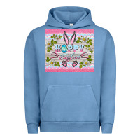 Pigment Pebble Blue happy easter bunny Urban Hoodie - BarkalooDesign