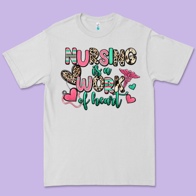 Nursing Is A Work Of Heart Premium Tee Designed By Ranaportraitstore