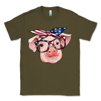 Army Green american flag with pig Classic Tee - RanaPortraitStore