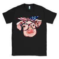Black american flag with pig Classic Tee - RanaPortraitStore