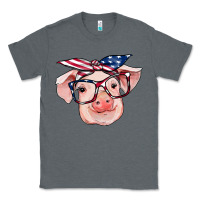 Charcoal Heather american flag with pig Classic Tee - RanaPortraitStore