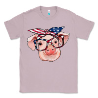 Lilac american flag with pig Classic Tee - RanaPortraitStore