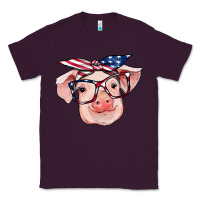 Plum american flag with pig Classic Tee - RanaPortraitStore