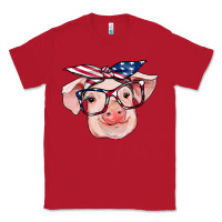 Red american flag with pig Classic Tee - RanaPortraitStore