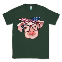 Sports Green american flag with pig Classic Tee - RanaPortraitStore
