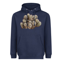 Navy brown flowered cactus Heavyweight Hoodie - LillyAllenDesigns