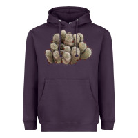 Plum brown flowered cactus Heavyweight Hoodie - LillyAllenDesigns