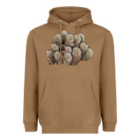 Toasted Coconut brown flowered cactus Heavyweight Hoodie - LillyAllenDesigns