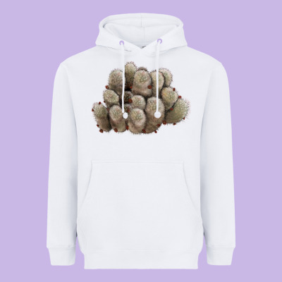 Brown Flowered Cactus Heavyweight Hoodie Designed By Lillyallendesigns