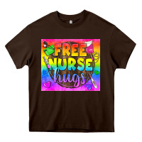 Chocolate Brown Free Nurse Hugs LGBTQ+ Tumbler Heavy Core Tee - BundleAndBundleShop