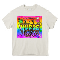 Cream Free Nurse Hugs LGBTQ+ Tumbler Heavy Core Tee - BundleAndBundleShop