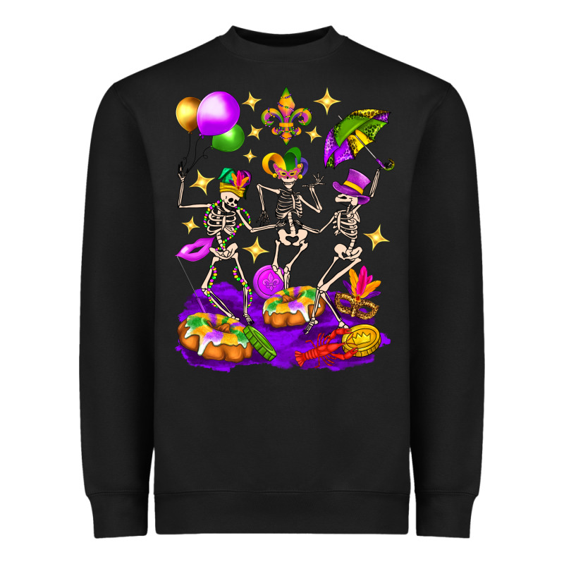 Mardi Gras Skeletons Heavyweight Sweatshirt by BundleAndBundleShop | Teevron