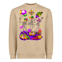 Mushroom Mardi Gras Skeletons Heavyweight Sweatshirt - BundleAndBundleShop