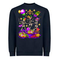 Navy Mardi Gras Skeletons Heavyweight Sweatshirt - BundleAndBundleShop