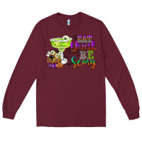 Burgundy eat drink and be scary Long Sleeve Tee - CowGirlArtShop