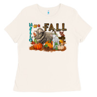 Bone Hello Fall Merino Wool Sheep Ladies Tee - LillyAllenDesigns