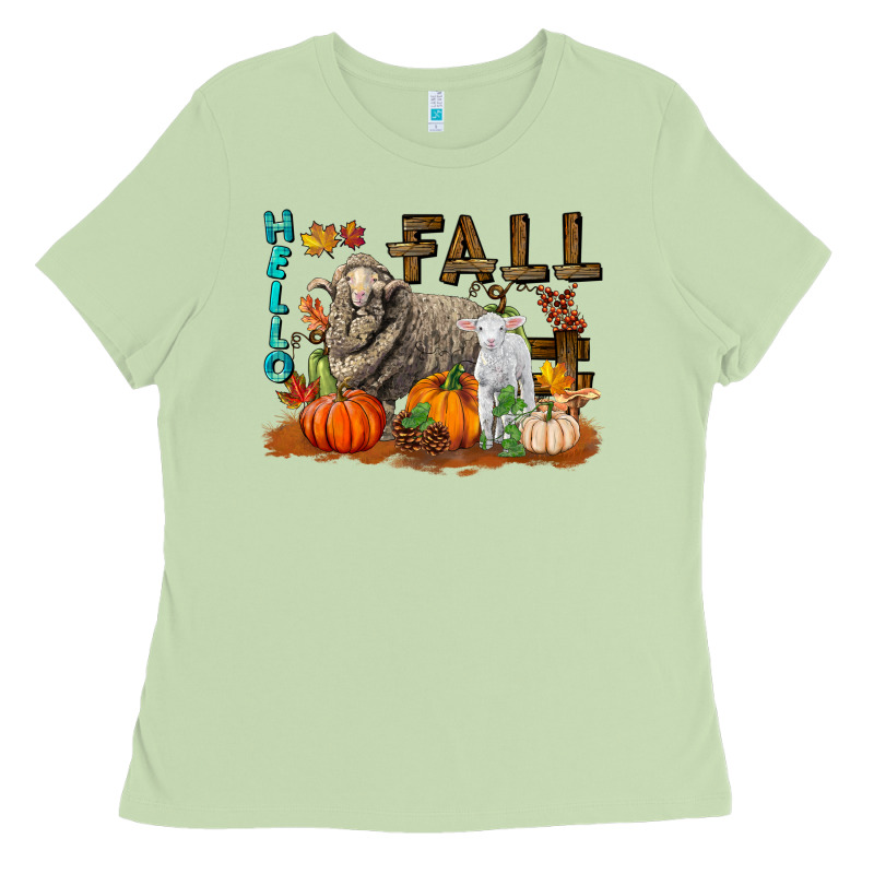 Hello Fall Merino Wool Sheep Ladies Tee by LillyAllenDesigns | Teevron