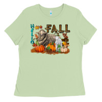 Matcha Hello Fall Merino Wool Sheep Ladies Tee - LillyAllenDesigns