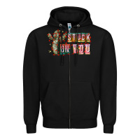 Black Stuck on You Zipper Hoodie - CowhideDigitalArt