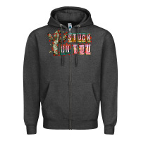 Charcoal Heather Stuck on You Zipper Hoodie - CowhideDigitalArt