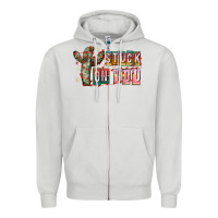 Dove Grey Stuck on You Zipper Hoodie - CowhideDigitalArt