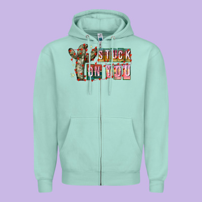 Stuck On You Zipper Hoodie Designed By Cowhidedigitalart