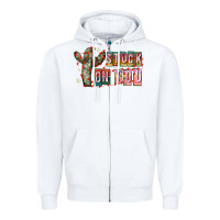 White Stuck on You Zipper Hoodie - CowhideDigitalArt