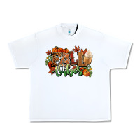 White Fall vibes pumpkins Urban Heavy Tee - NancyCooperArtShop