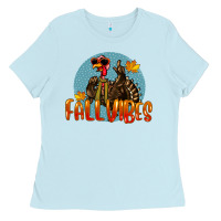 Fall Vibes Turkey Ladies Tee | Teevron
