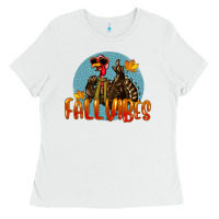 White Fall Vibes Turkey Ladies Tee - LillyAllenDesigns