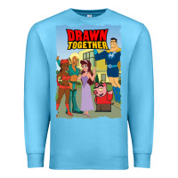 Ocean Blue drawn together Premium Sweatshirt - lanVoArt