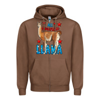 Chestnut All American Lama Zipper Hoodie - LillyAllenDesigns
