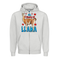 Dove Grey All American Lama Zipper Hoodie - LillyAllenDesigns